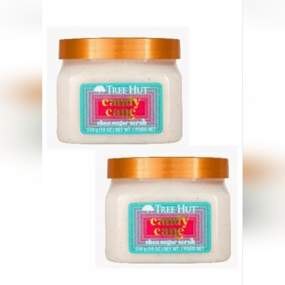 Tree Hut Candy Cane Shea Sugar Scrub 18 oz LOT OF 2!